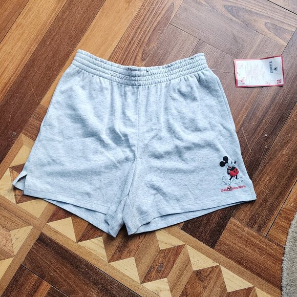 NWT Disney Mickey Mouse Kids Unisex Gray Athletic Shorts Size 11/12 - Picture 1 of 14